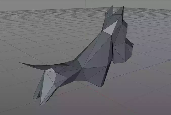 Low poly stylized dog