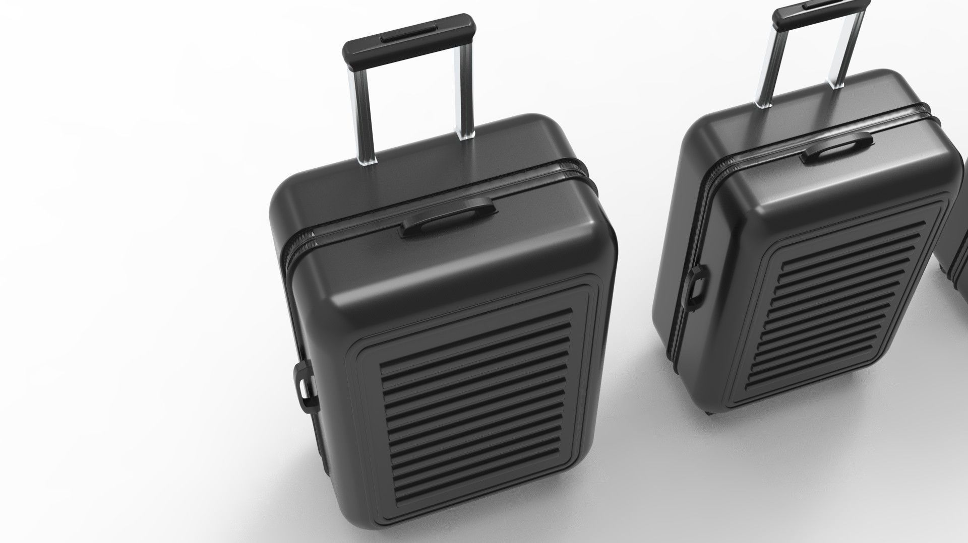 SUITCASE-BLACK three suitcases on wheels 3D model_45