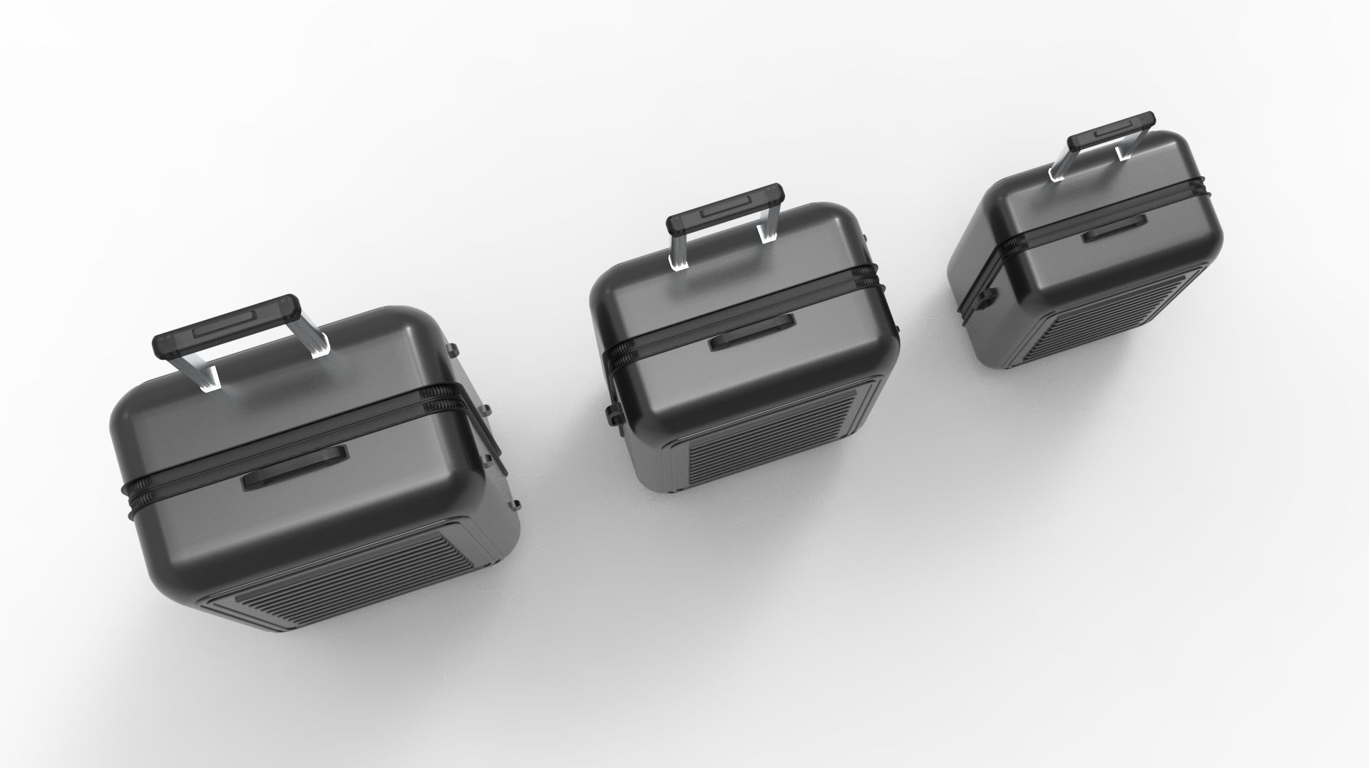 SUITCASE-BLACK three suitcases on wheels 3D model_50