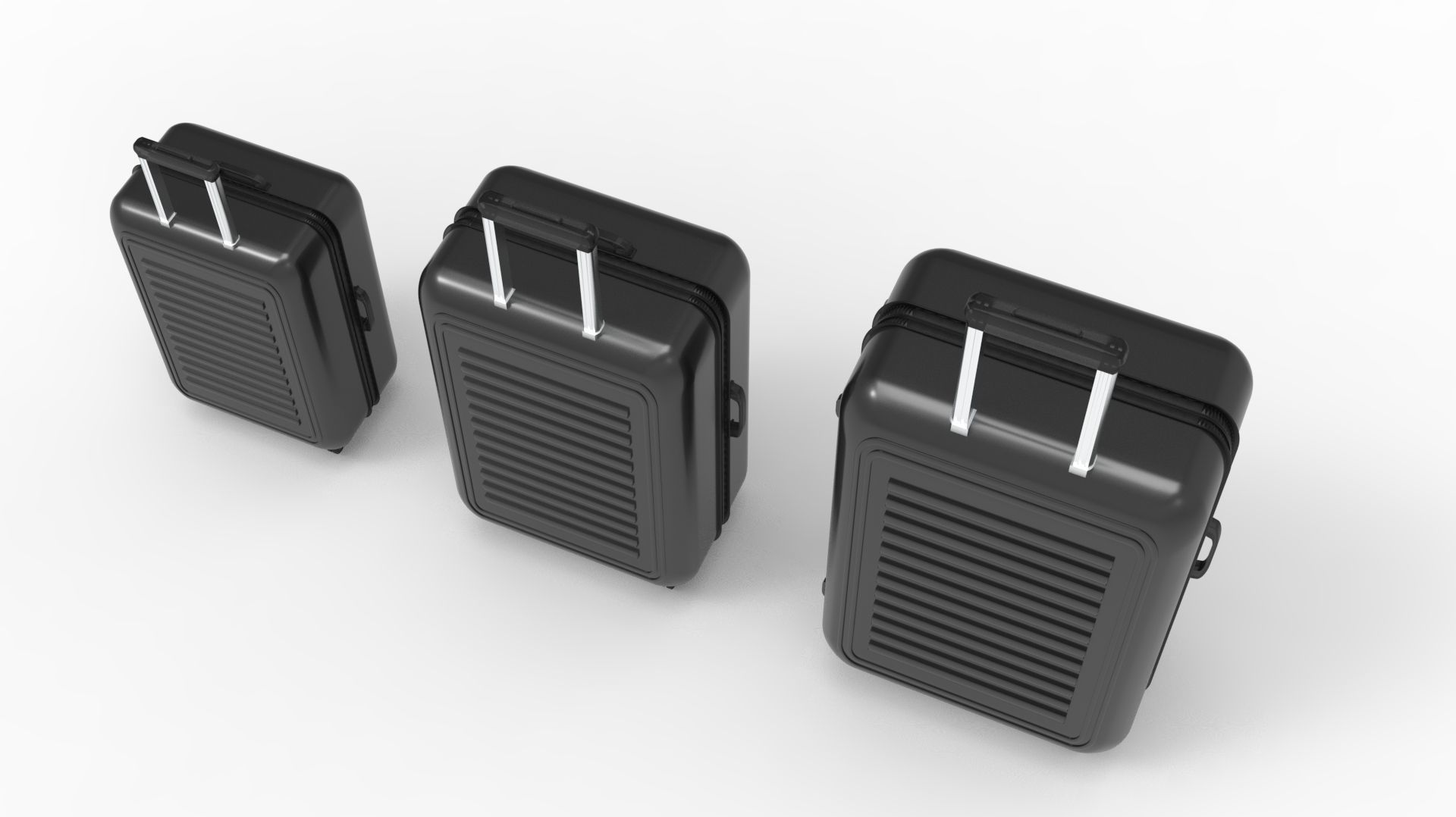 SUITCASE-BLACK three suitcases on wheels 3D model_44