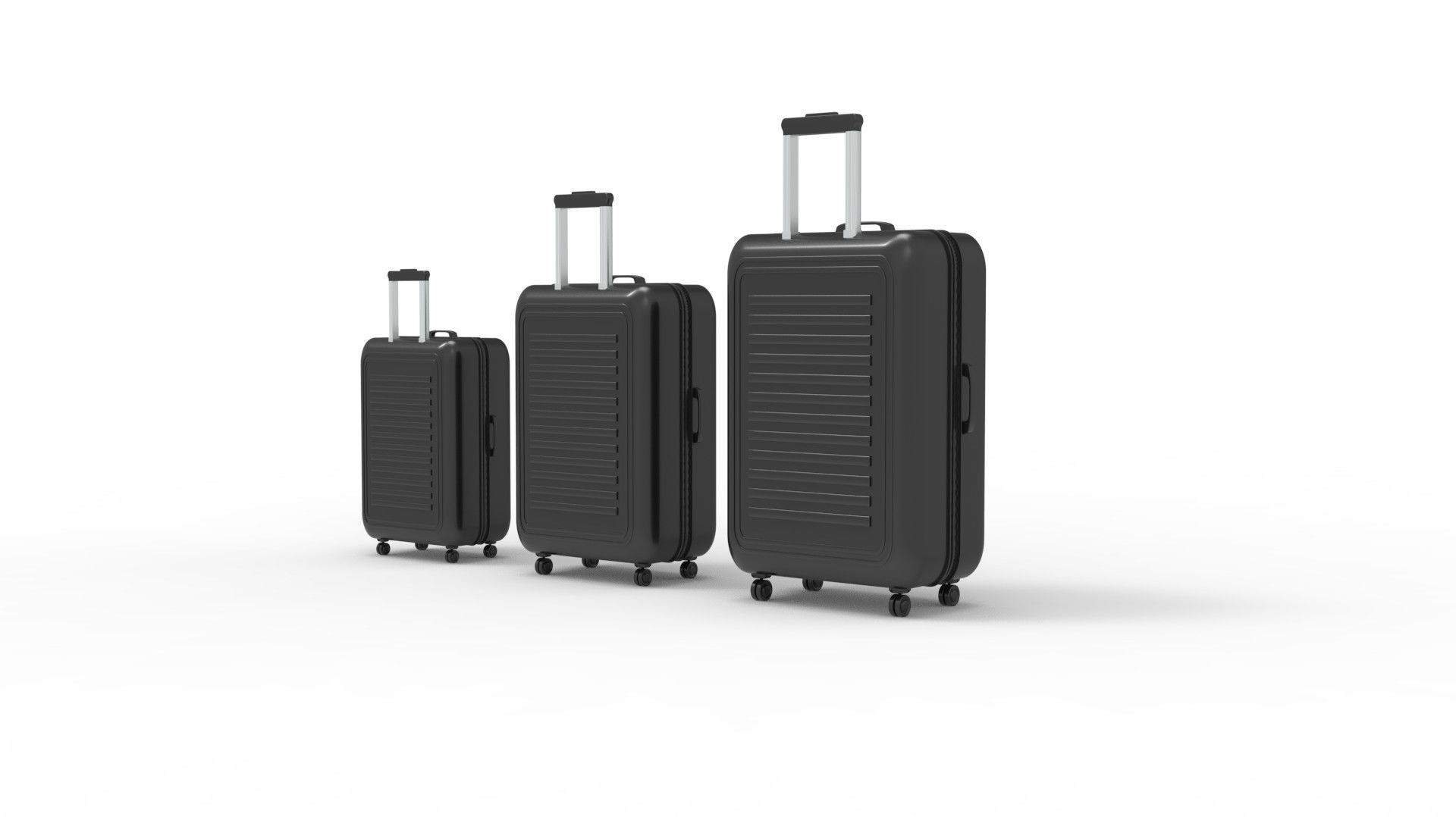 SUITCASE-BLACK three suitcases on wheels 3D model_49