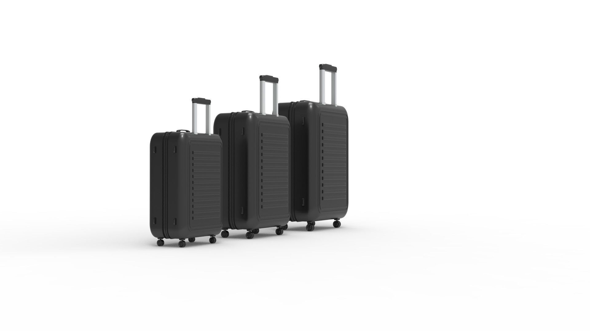 SUITCASE-BLACK three suitcases on wheels 3D model_54