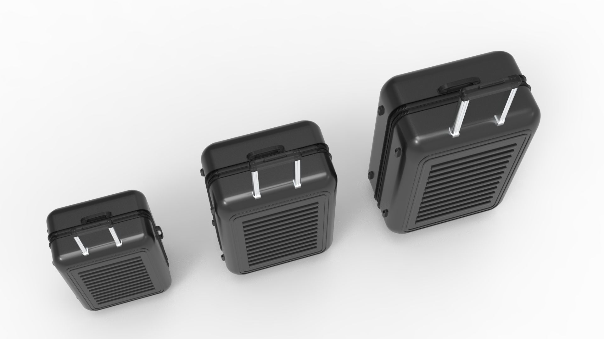 SUITCASE-BLACK three suitcases on wheels 3D model_43