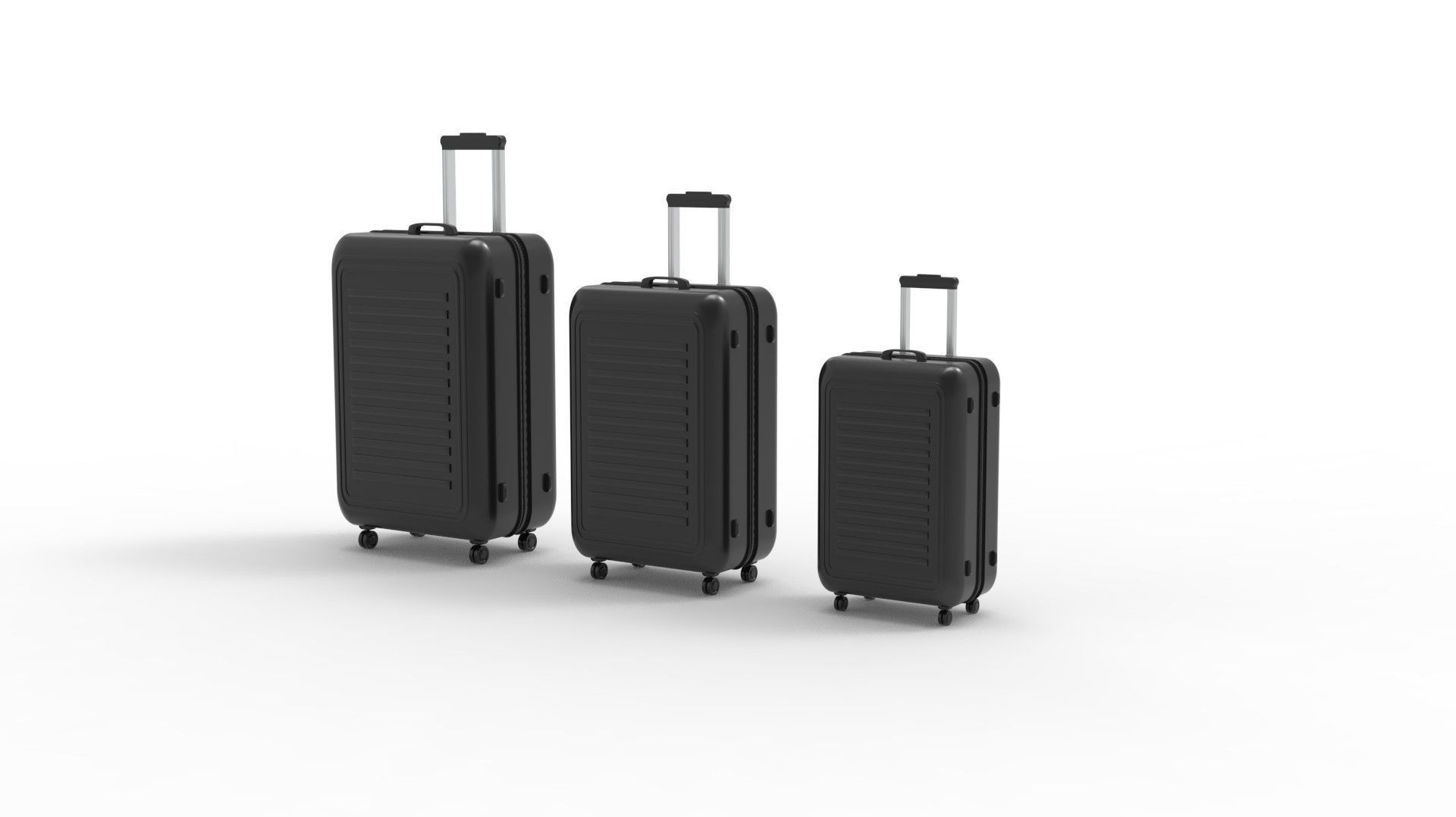 SUITCASE-BLACK three suitcases on wheels 3D model_61