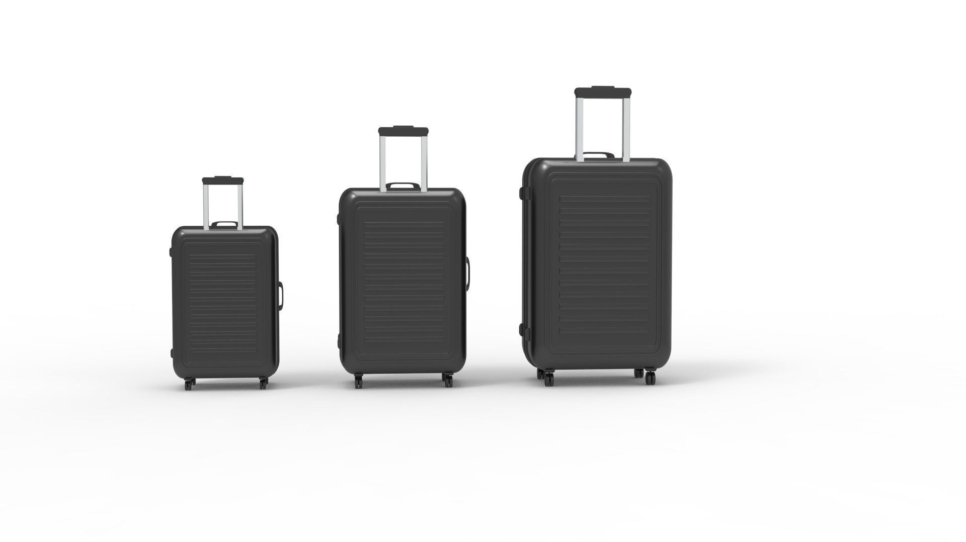SUITCASE-BLACK three suitcases on wheels 3D model_21