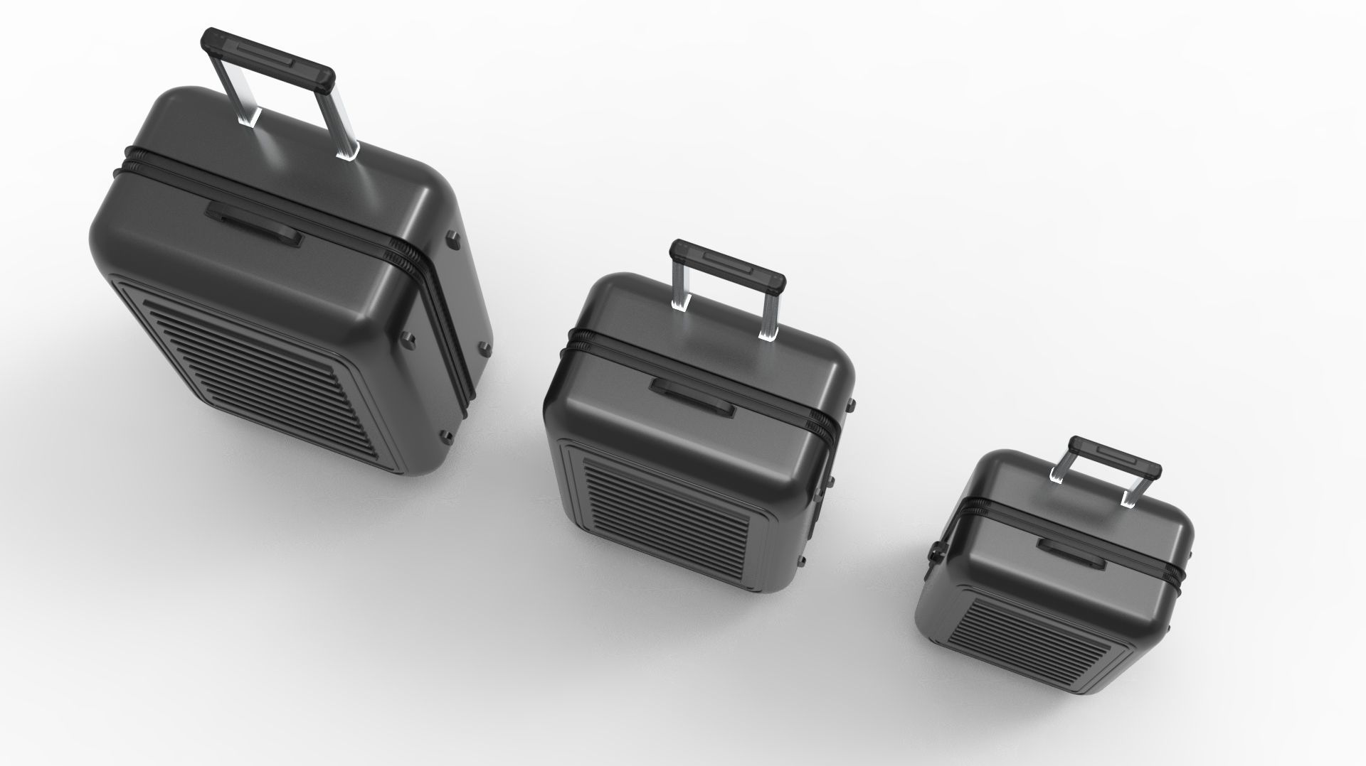 SUITCASE-BLACK three suitcases on wheels 3D model_63