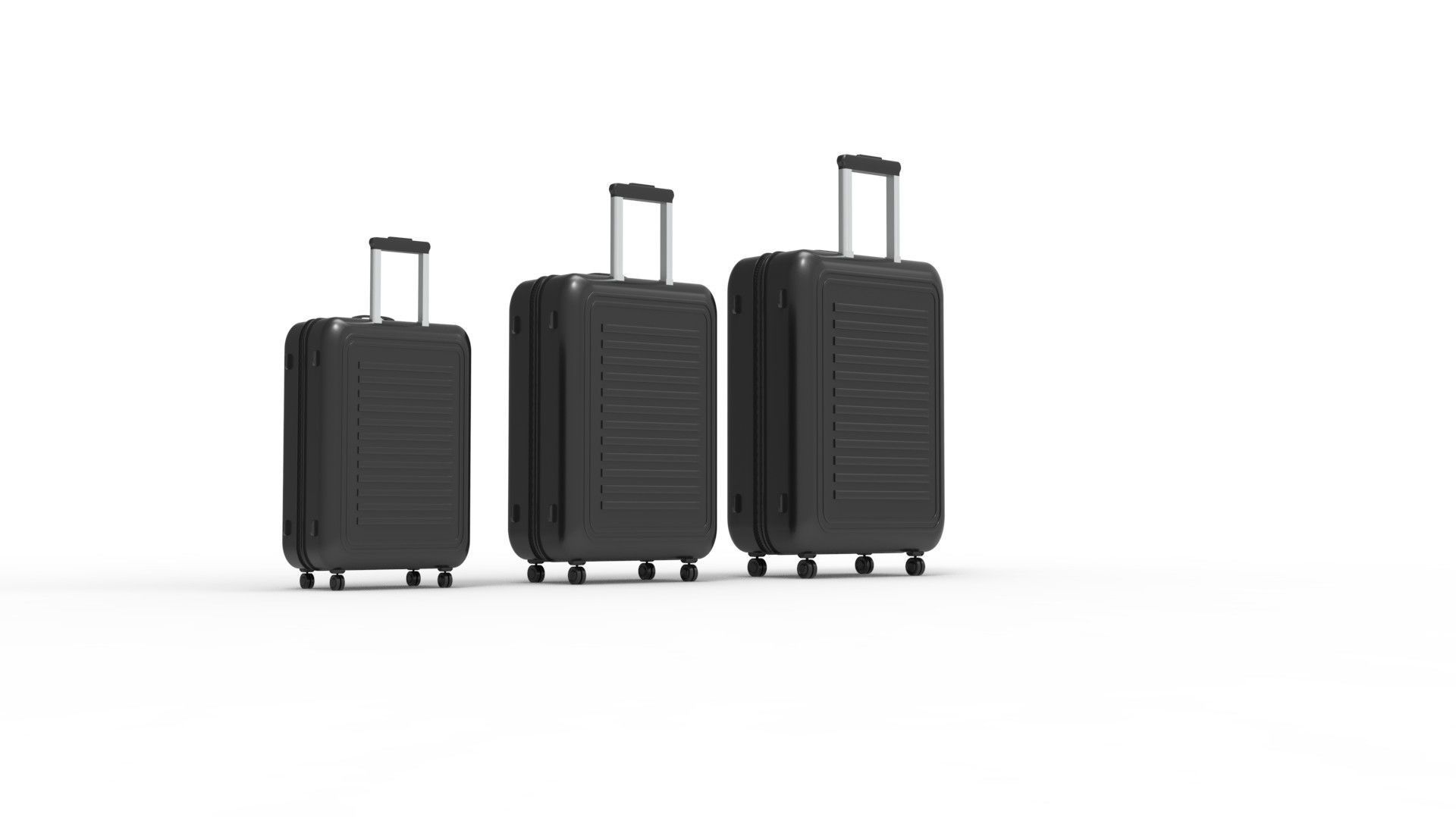 SUITCASE-BLACK three suitcases on wheels 3D model_56