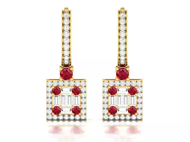 Women Earrings 3dm STL FBX OBJ Render Details