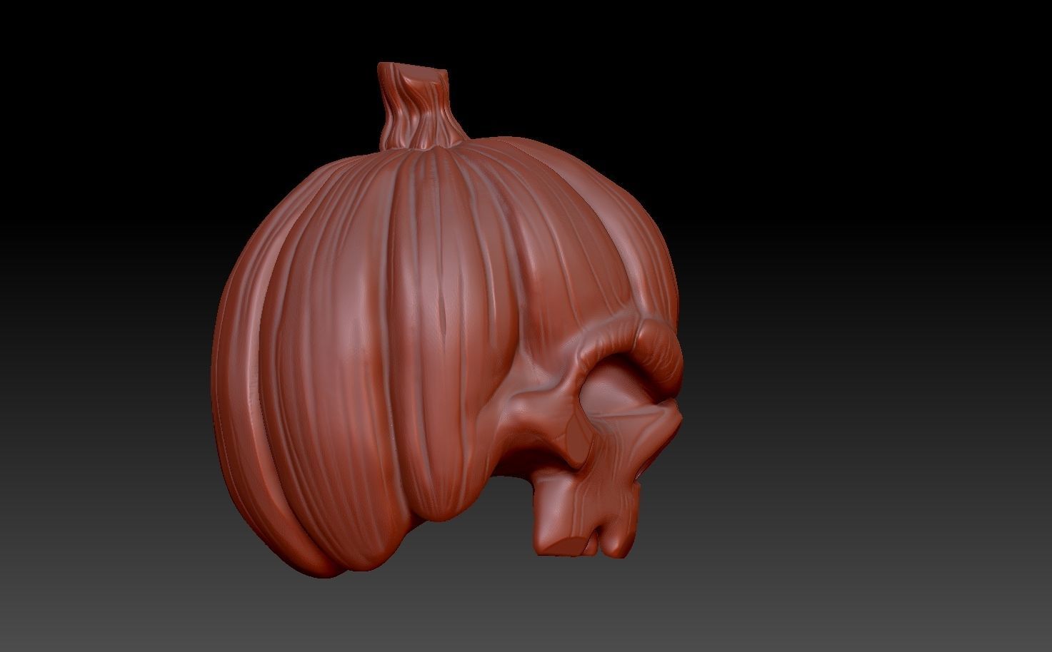 Pumpkin skull 3D print model_6