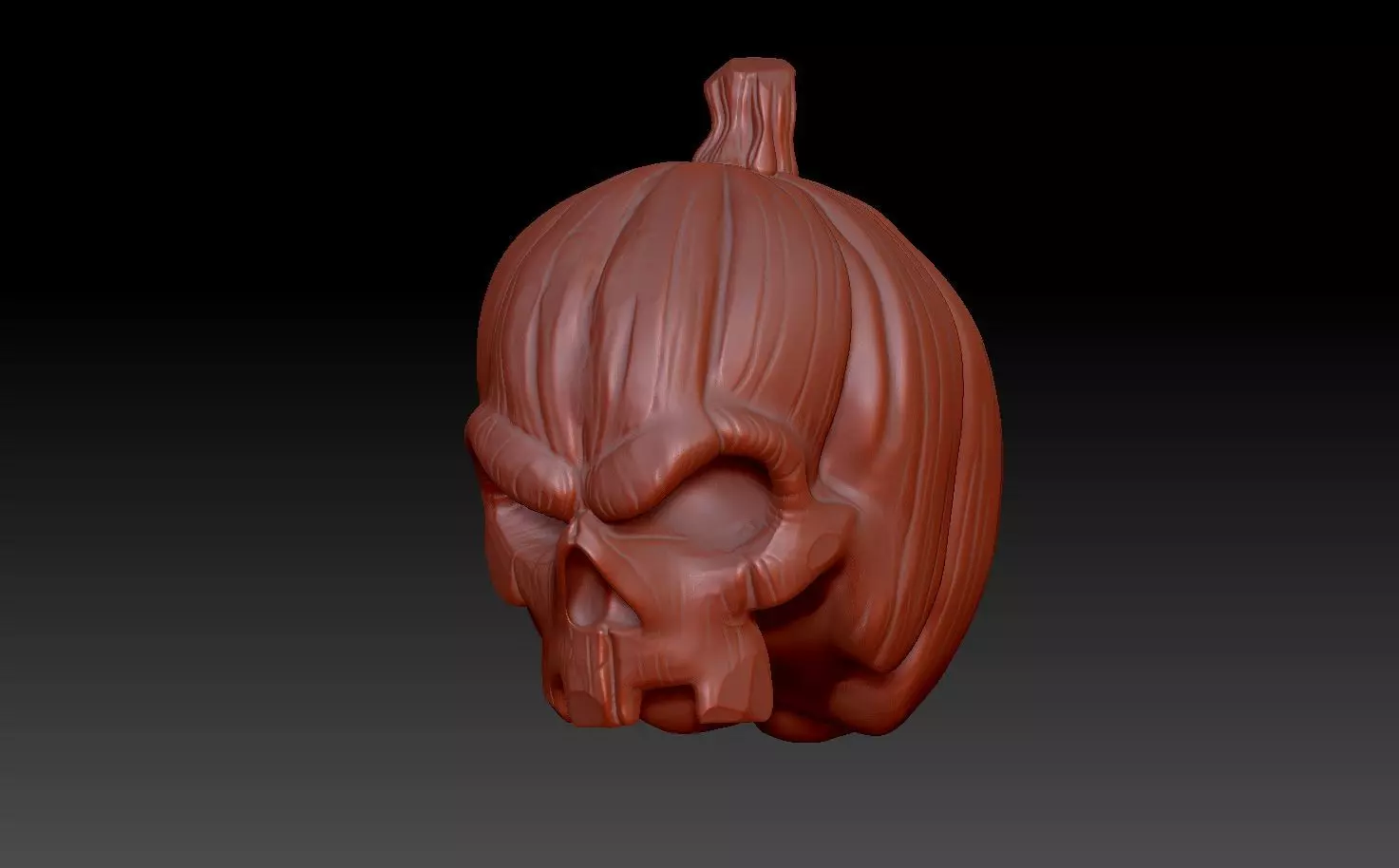 Pumpkin skull 3D print model_0