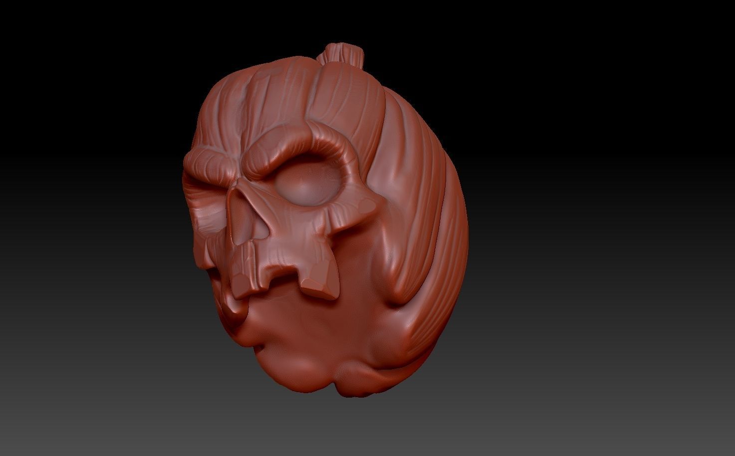 Pumpkin skull 3D print model_9