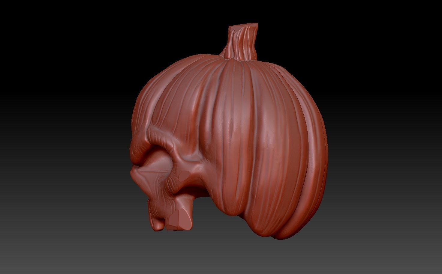 Pumpkin skull 3D print model_2