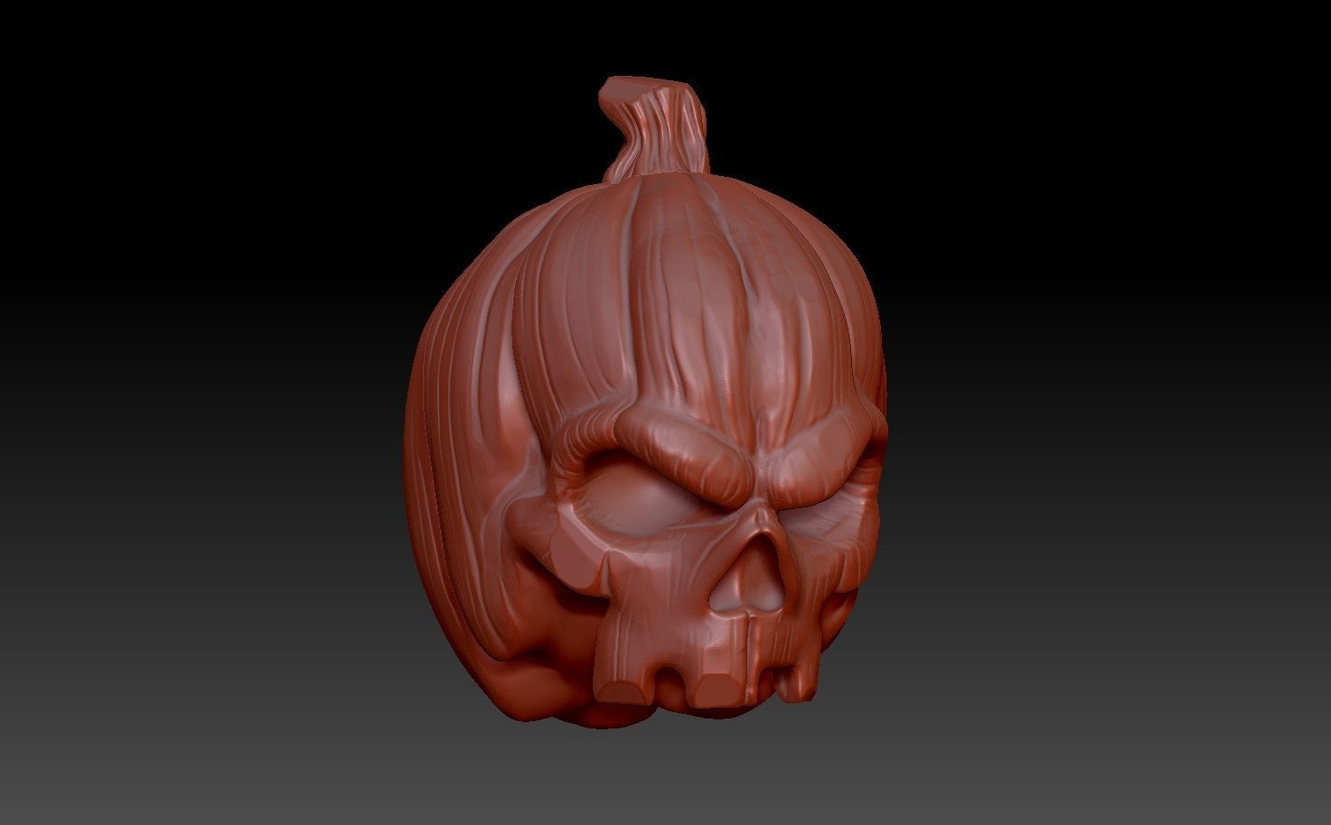 Pumpkin skull 3D print model_7