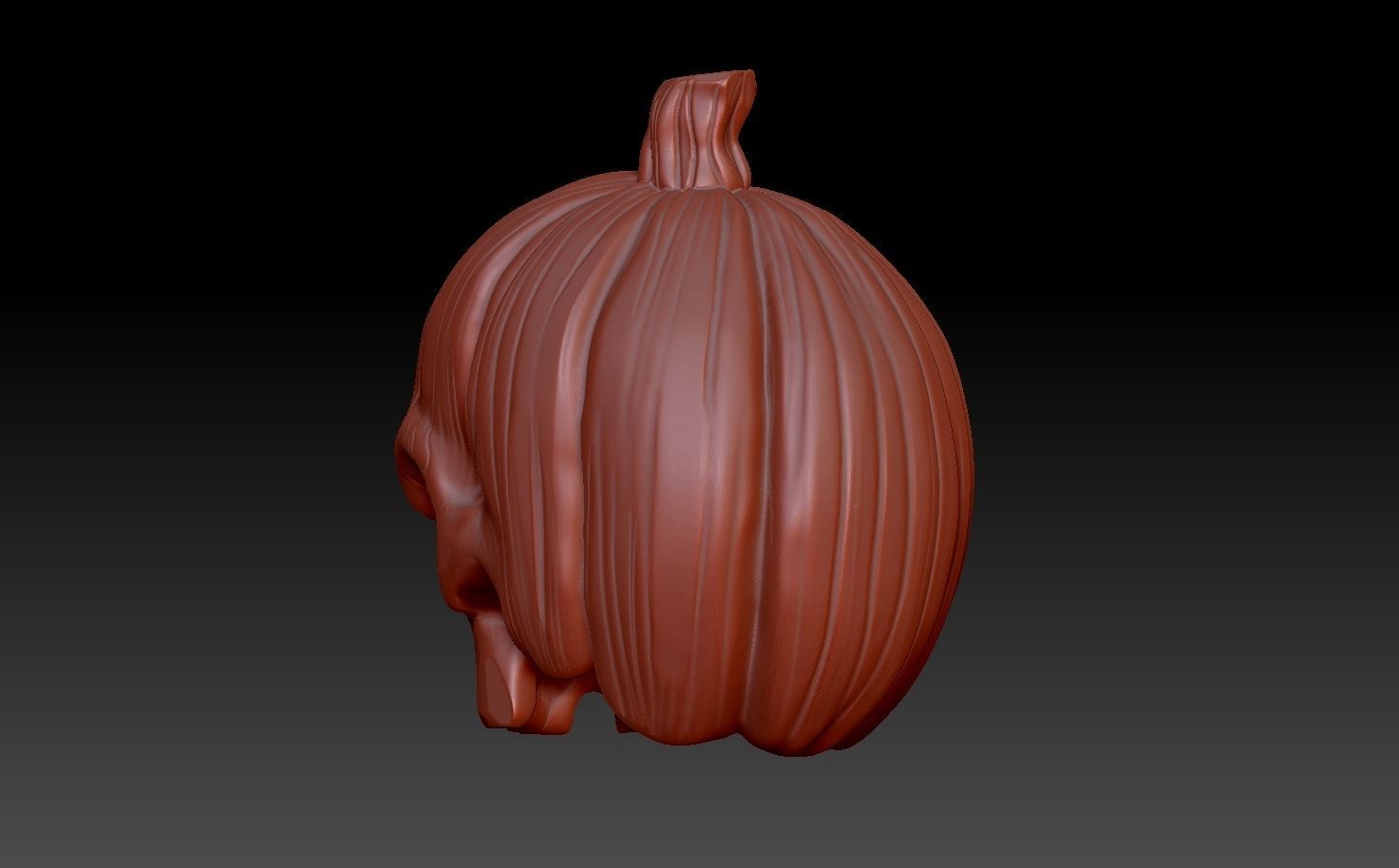 Pumpkin skull 3D print model_3