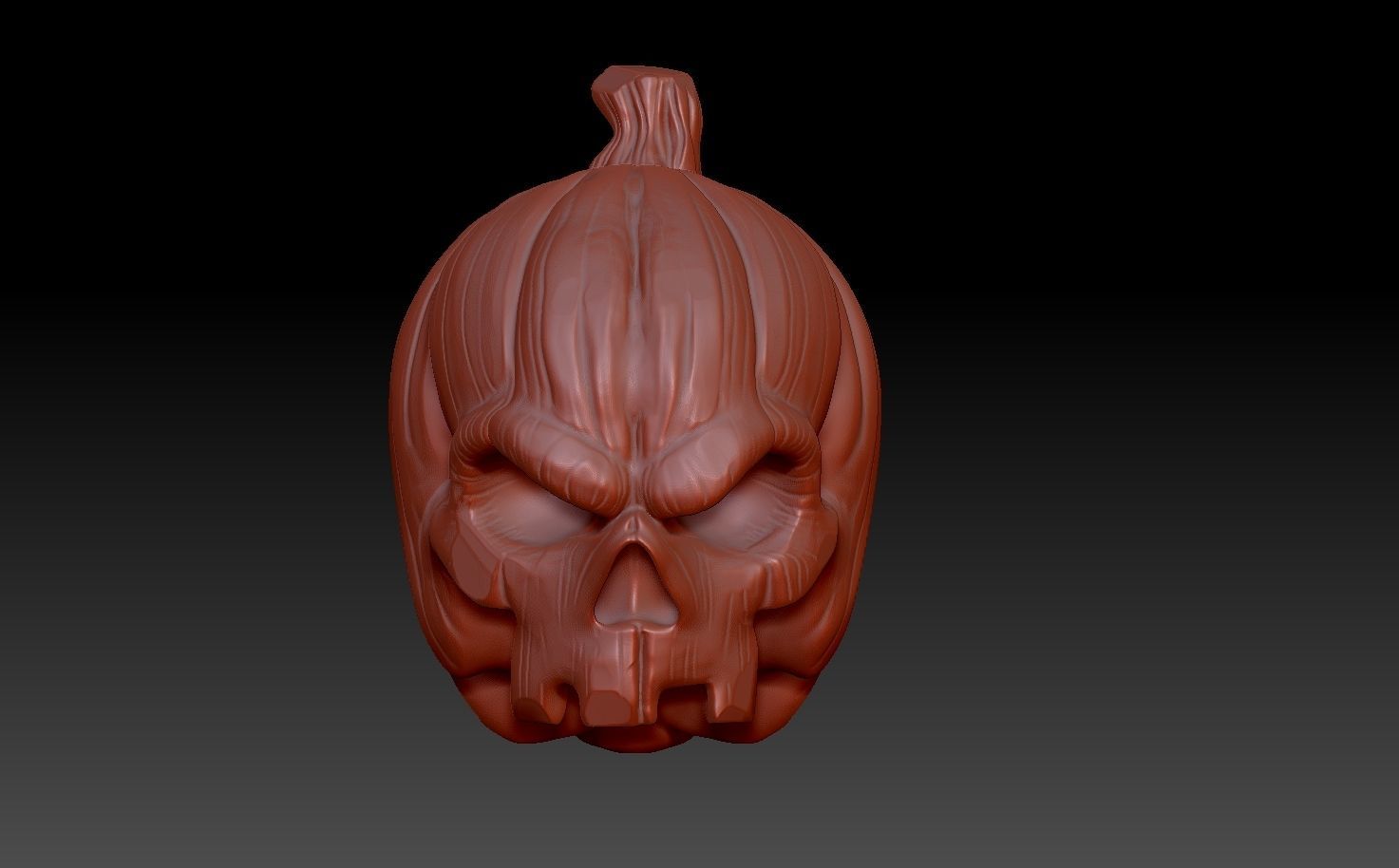 Pumpkin skull 3D print model_1