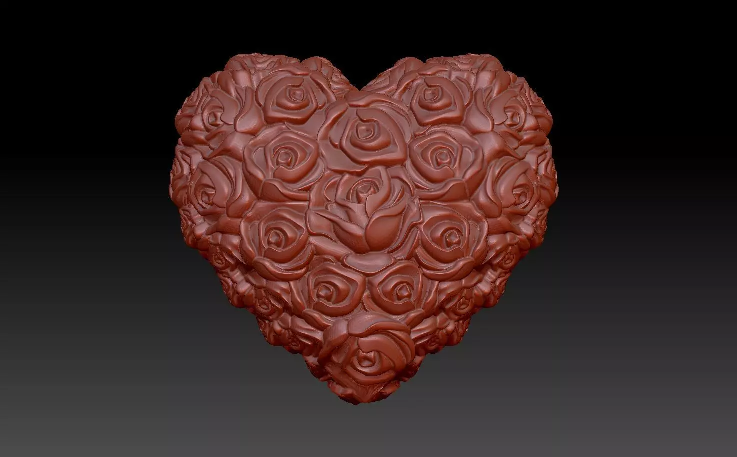 Heart rose 3D print model
