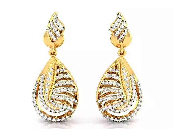 Women Earrings 3dm STL FBX OBJ Render Details