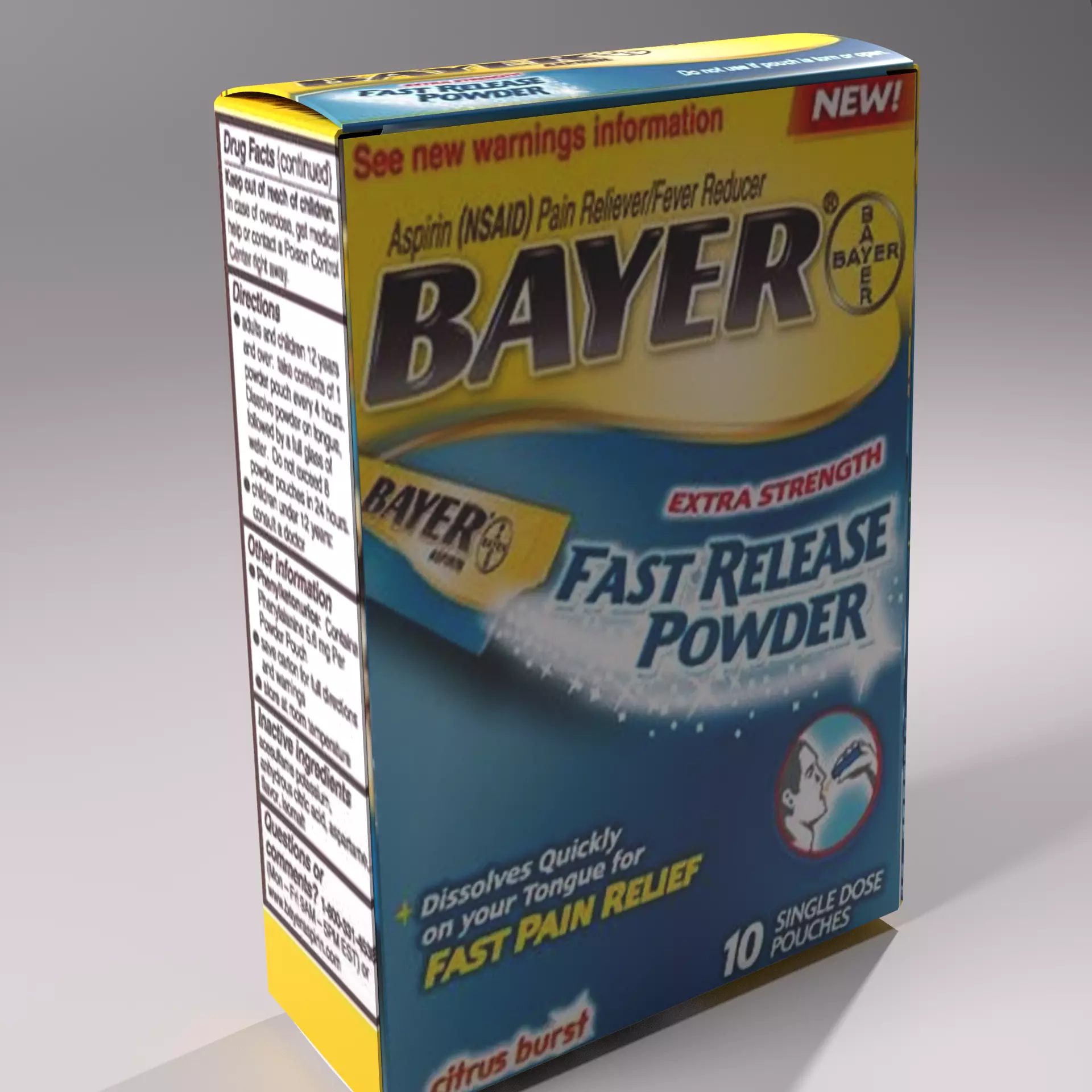 ASPIRIN bayer fast release powder 3D model