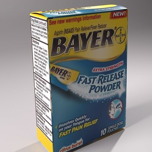 ASPIRIN bayer fast release powder 3D model
