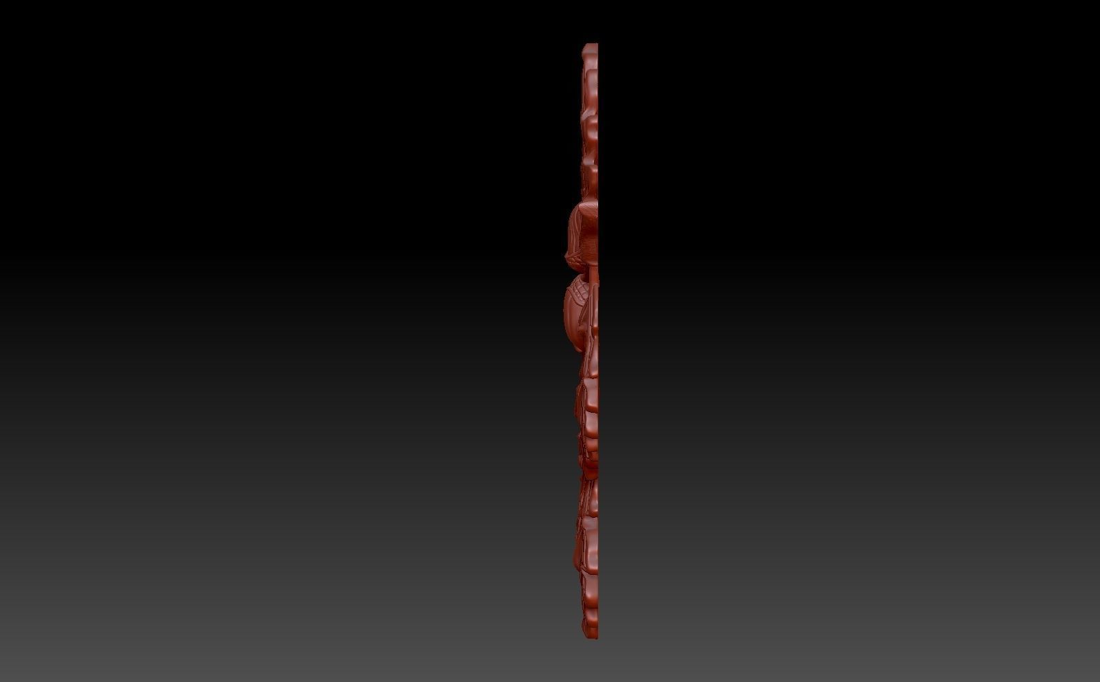 Oak branch 3D print model_2