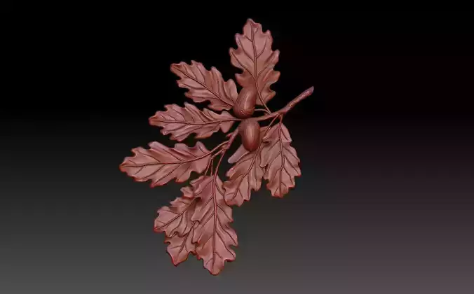 Oak branch 3D print model