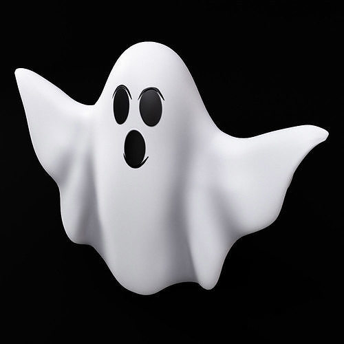 Ghost cartoon style low poly 3d model  Low-poly 3D model