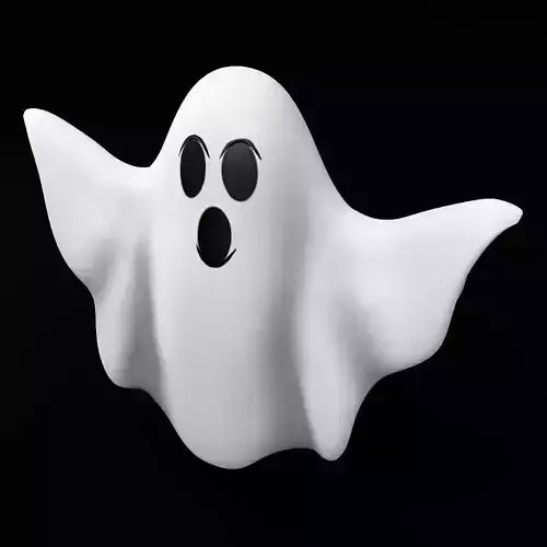 Ghost cartoon style low poly 3d model 