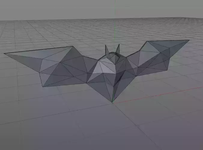 Low Poly Bat flying in sky