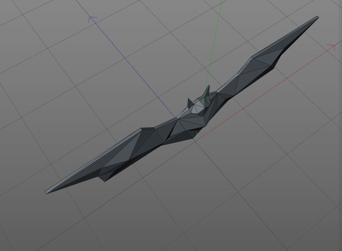 Low Poly Bat flying in sky 3D print model_5