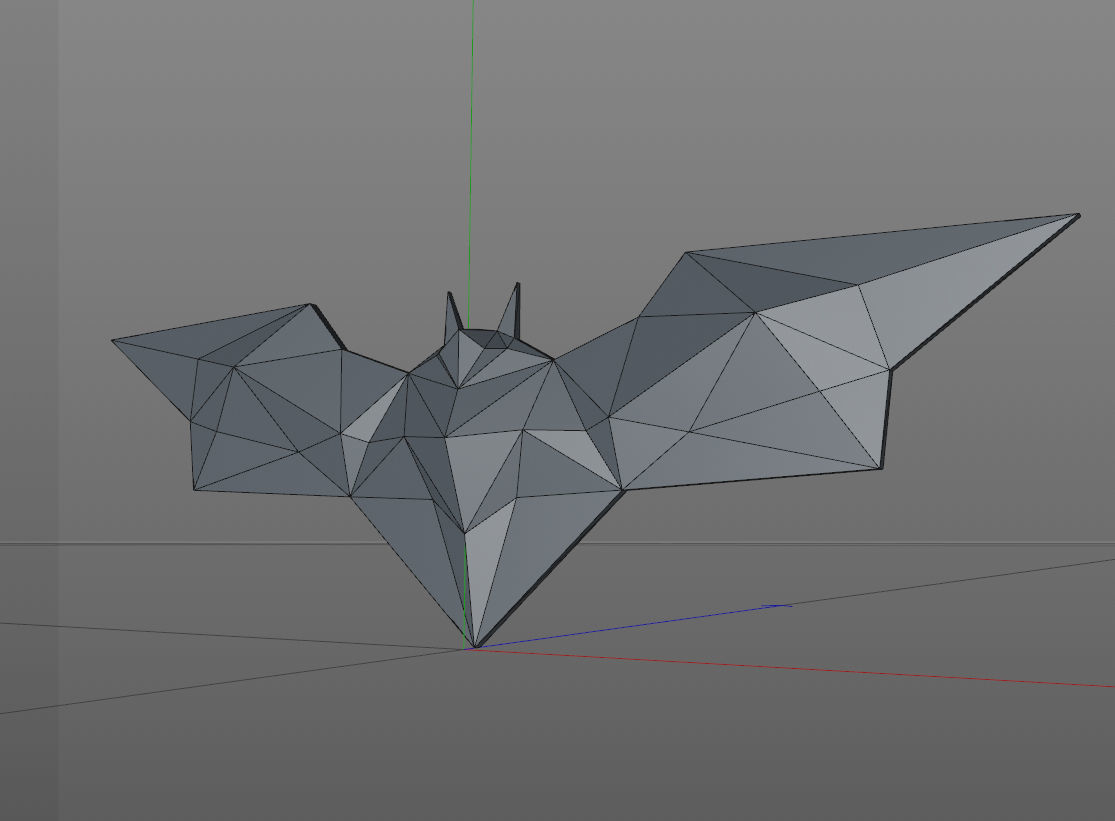 Low Poly Bat flying in sky 3D print model_4