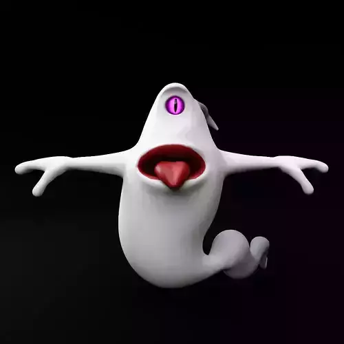 Ghost cartoon low poly 3d model 