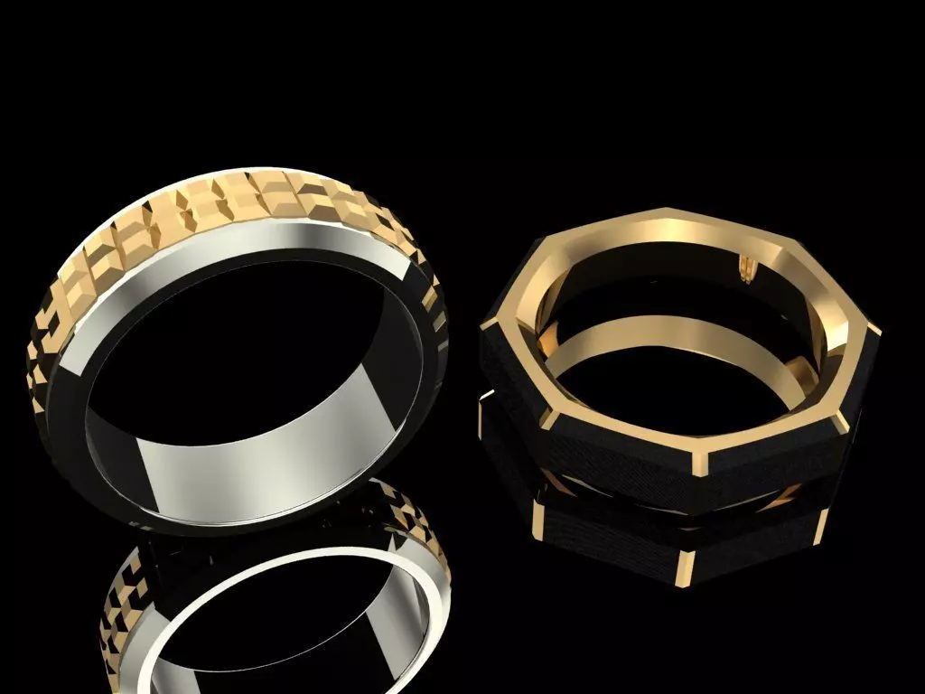 David Yurman Stylish 2 Rings for man 3D print model_0