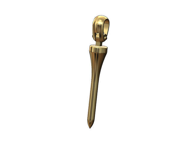 Golf Tee shaped pendant with bail 3D print model