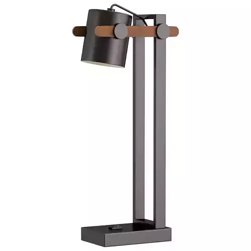 scandy-3004-1t table lamp with wood and metal base