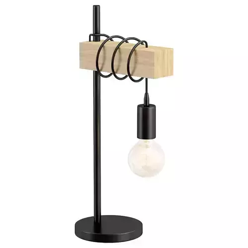 townshend-32918 table lamp with wooden base and light bulb