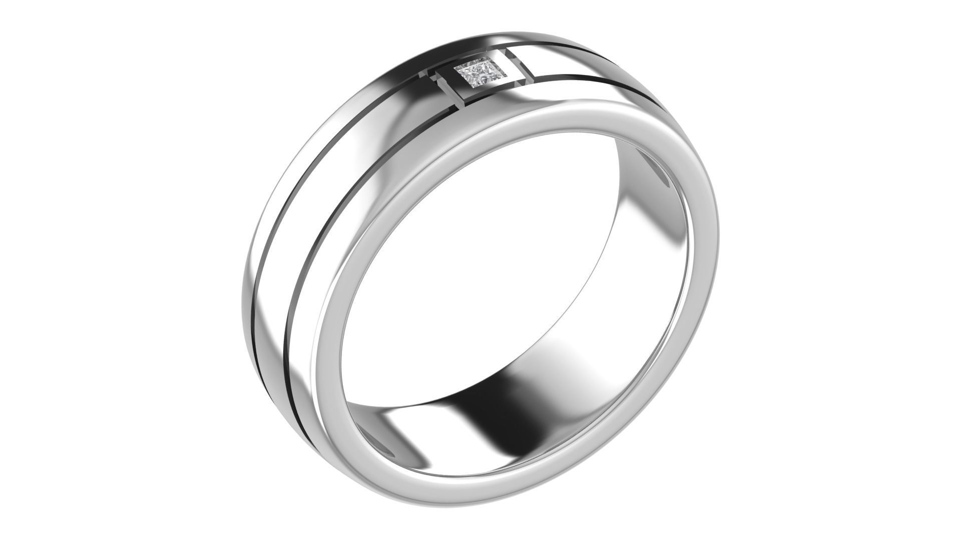 Solitaire Women Engagement Ring 3dm STl OBJ FBX Render 3D print model_4