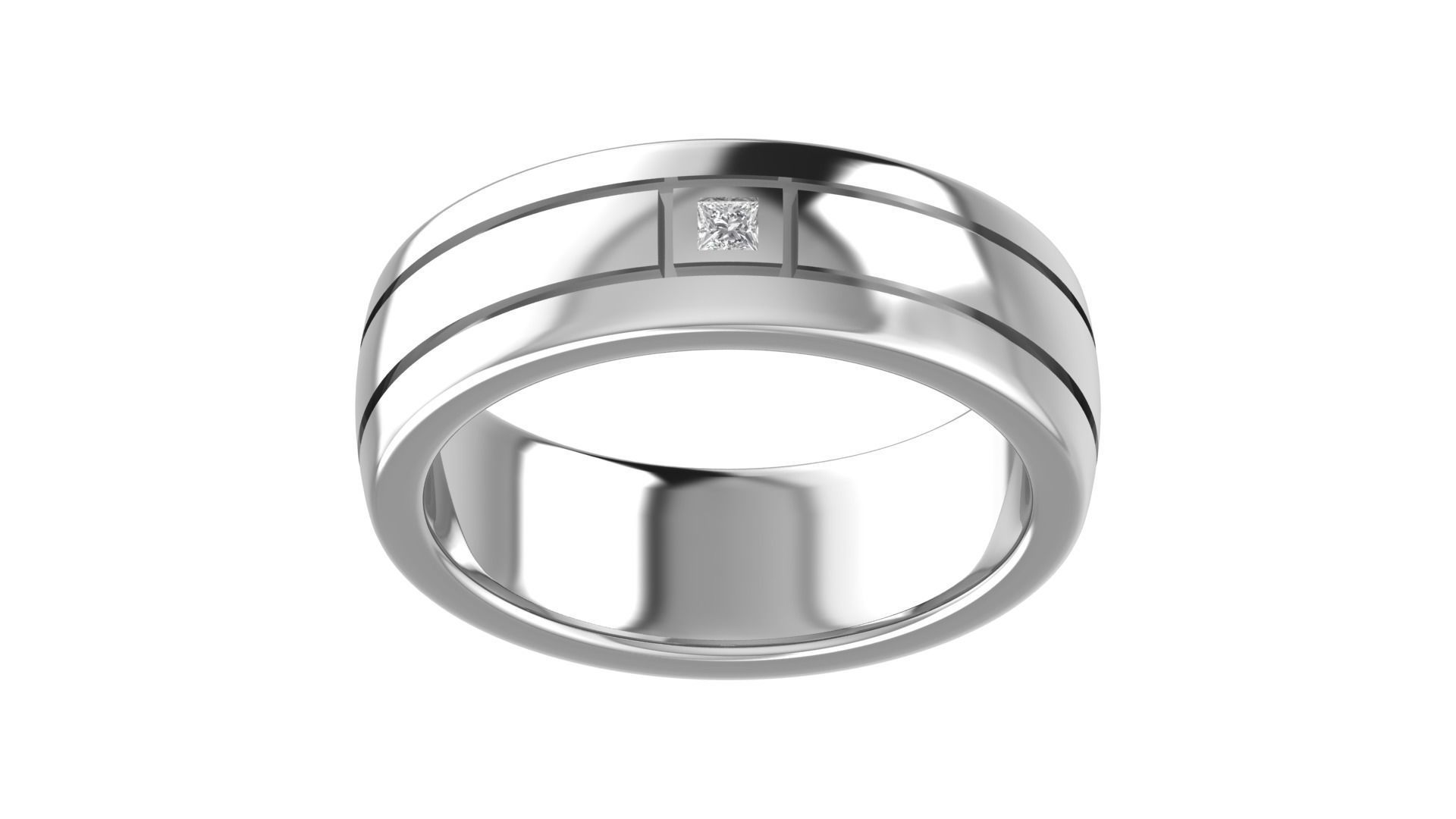 Solitaire Women Engagement Ring 3dm STl OBJ FBX Render 3D print model_12