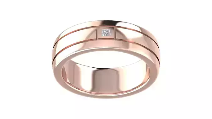 Solitaire Women Engagement Ring 3dm STl OBJ FBX Render