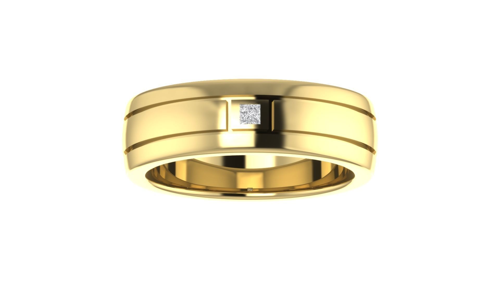 Solitaire Women Engagement Ring 3dm STl OBJ FBX Render 3D print model_1