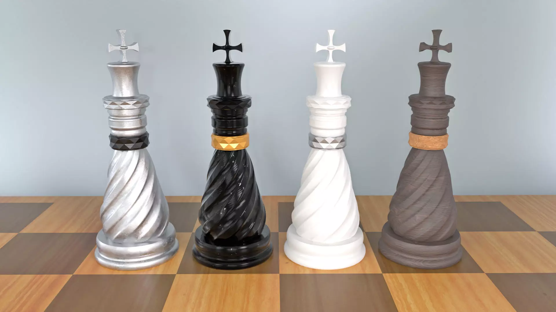 King 3D Luxury Chess Pieces 3D Print Model 3D print model