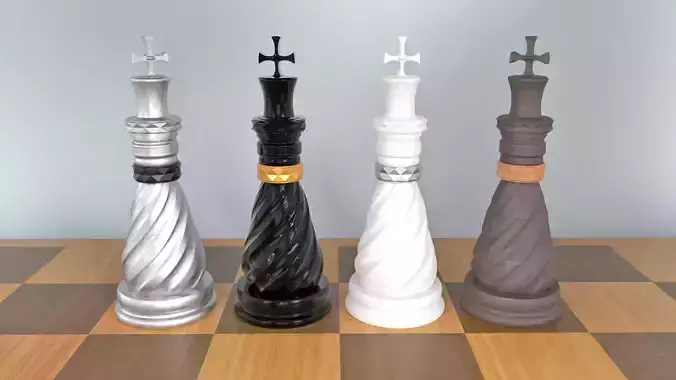 King 3D Luxury Chess Pieces 3D Print Model