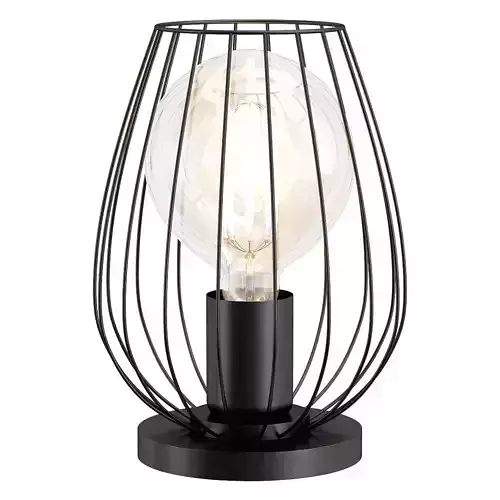 newtown-49481 cage table lamp with glass bulb