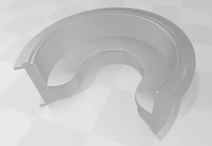 Bench stainless steel curved seat available in form