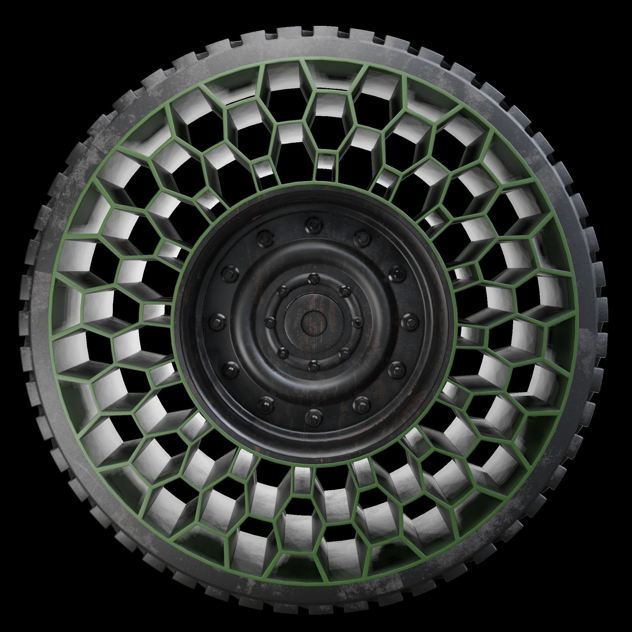Future NPT Tire Low-poly 3D model_5