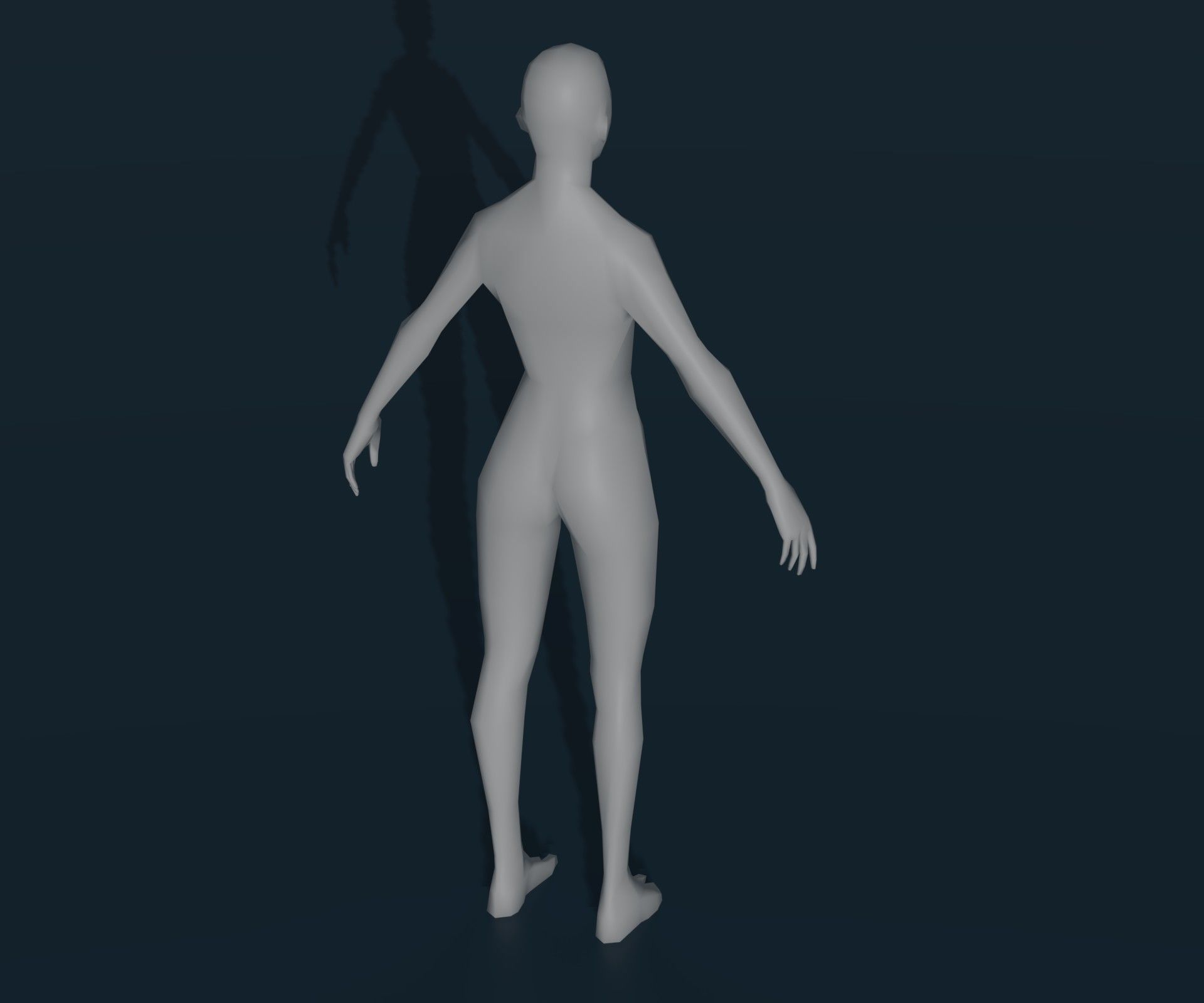 Female Body Base Mesh Animated and Rigged 3D Model 1k Polygons Low-poly 3D model_11