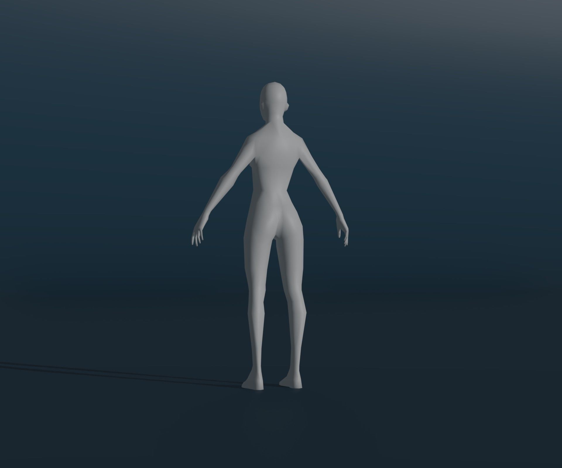 Female Body Base Mesh Animated and Rigged 3D Model 1k Polygons Low-poly 3D model_15