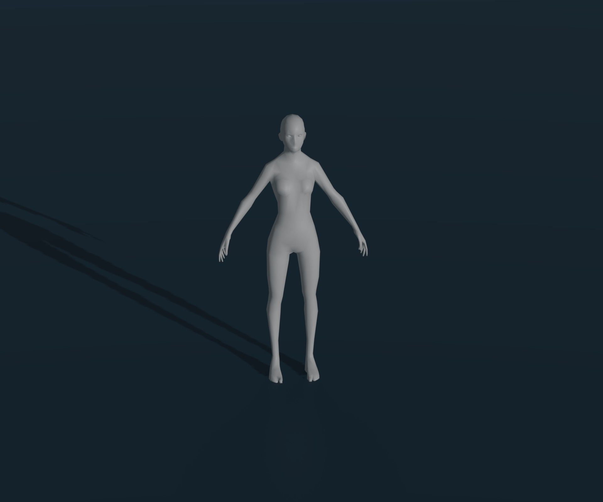 Female Body Base Mesh Animated and Rigged 3D Model 1k Polygons Low-poly 3D model_18