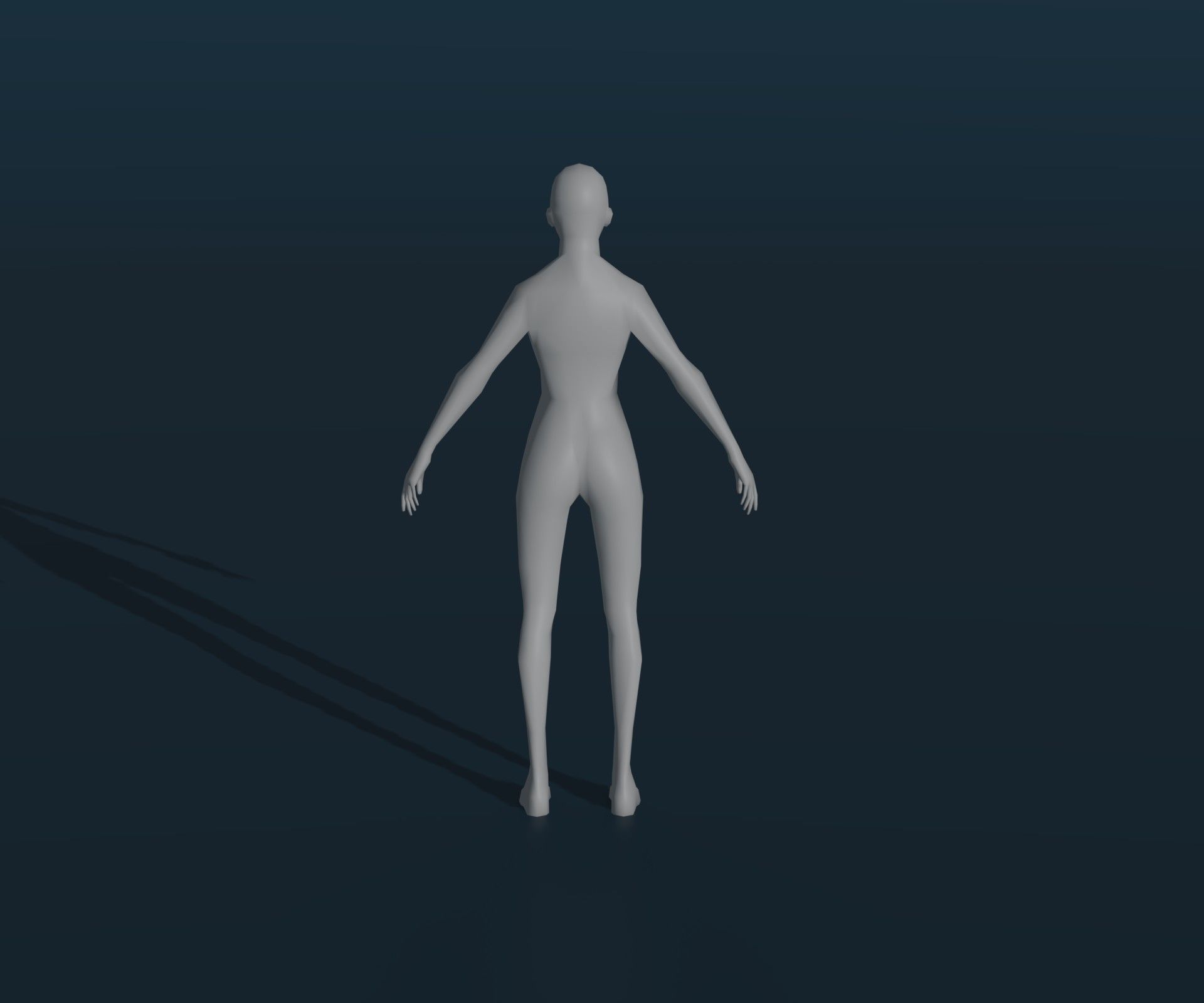 Female Body Base Mesh Animated and Rigged 3D Model 1k Polygons Low-poly 3D model_10