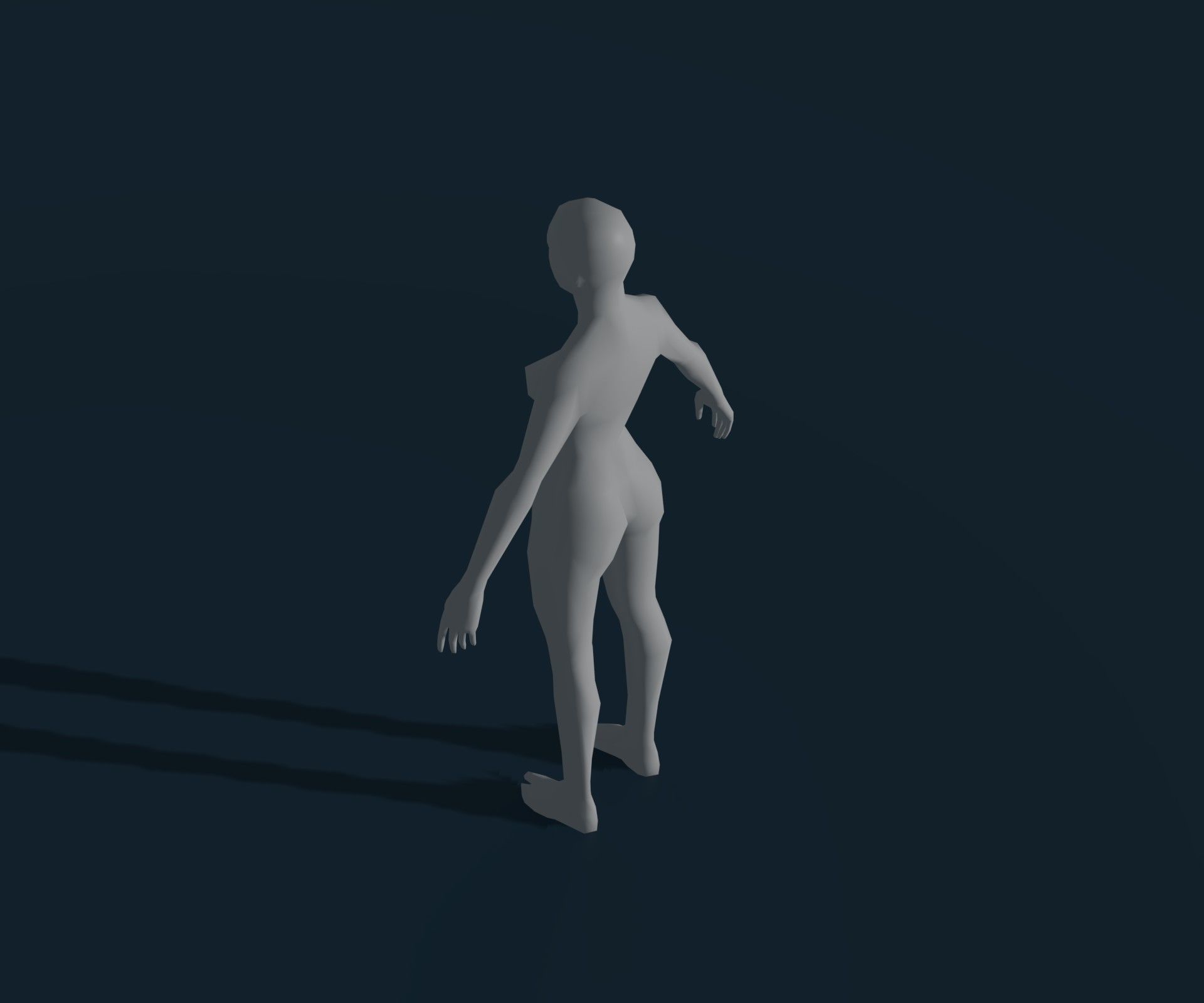 Female Body Base Mesh Animated and Rigged 3D Model 1k Polygons Low-poly 3D model_14
