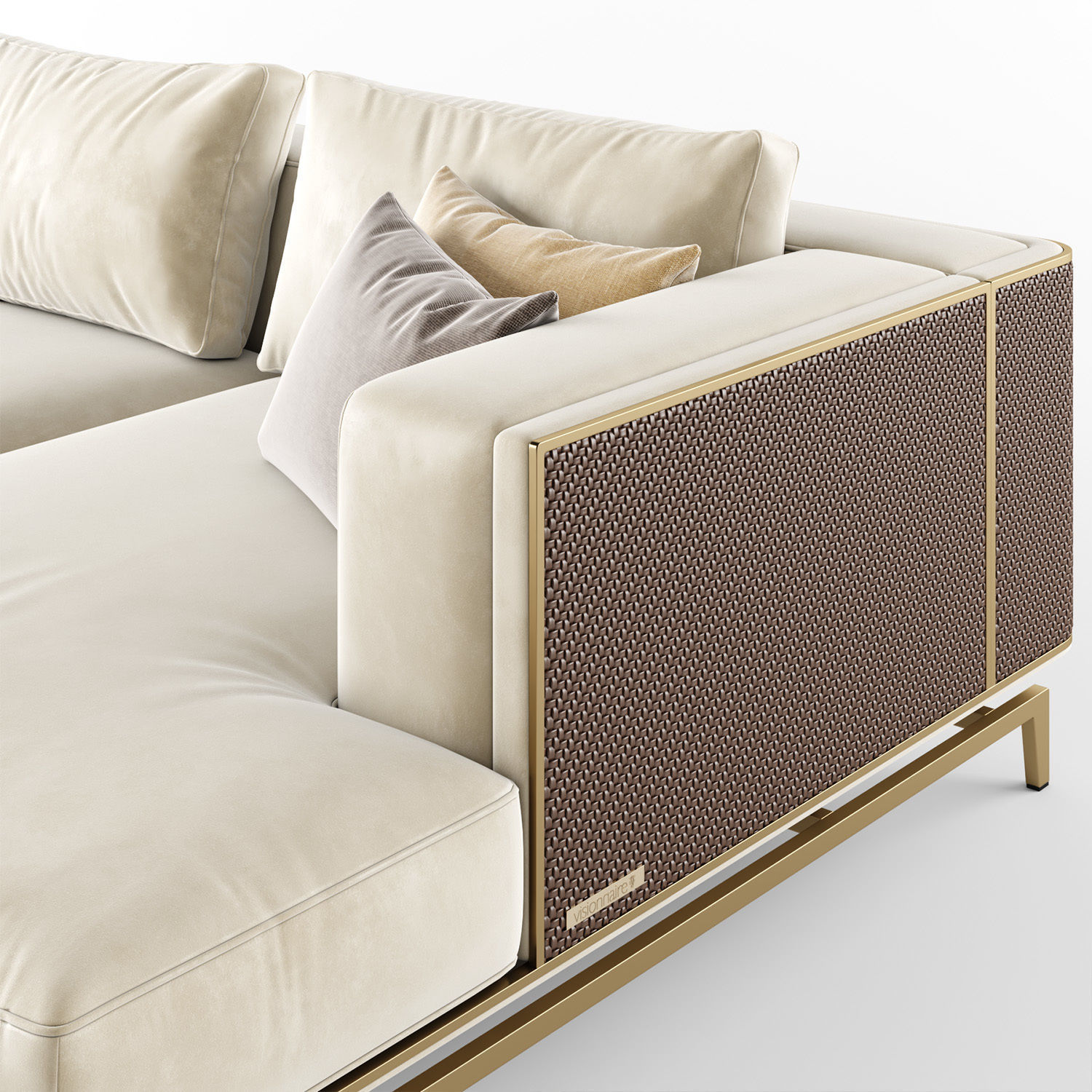 Visionnaire Backstage sofa with chaise longue 3D model_3